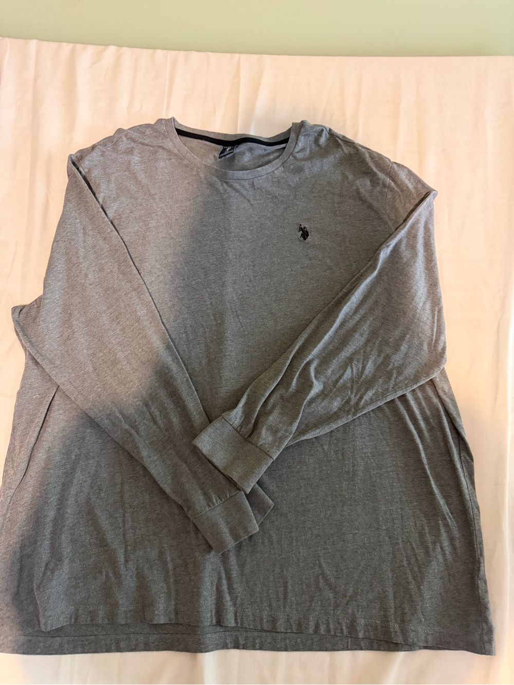 U.S. Polo Assn. Heather Gray Long-Sleeve Crew Tee